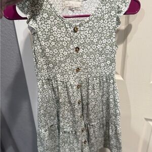 btween Green Floral Button-Down Dress